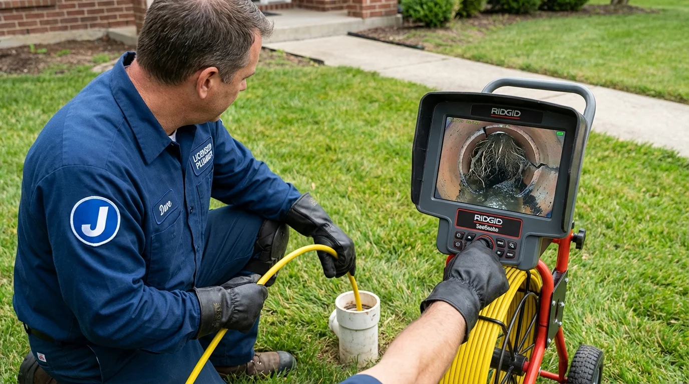 Sewer camera inspection being performed by Johns Plumbing LLC in Fort Davis